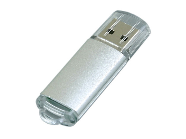 USB 2.0- флешка на 64 Гб с прозрачным колпачком (серебристый)