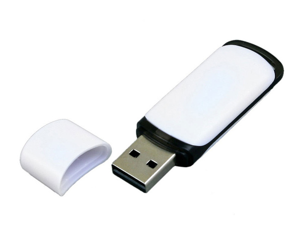 USB 2.0- флешка на 8 Гб с цветными вставками (белый, черный)