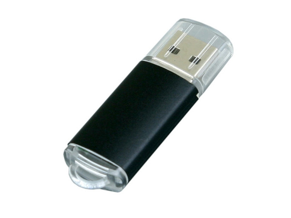 USB 2.0- флешка на 32 Гб с прозрачным колпачком (черный)