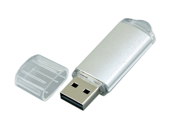 USB 2.0- флешка на 8 Гб с прозрачным колпачком (серебристый)