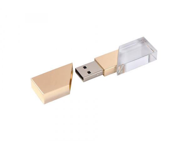 USB 2.0- флешка на 16 Гб кристалл в металле