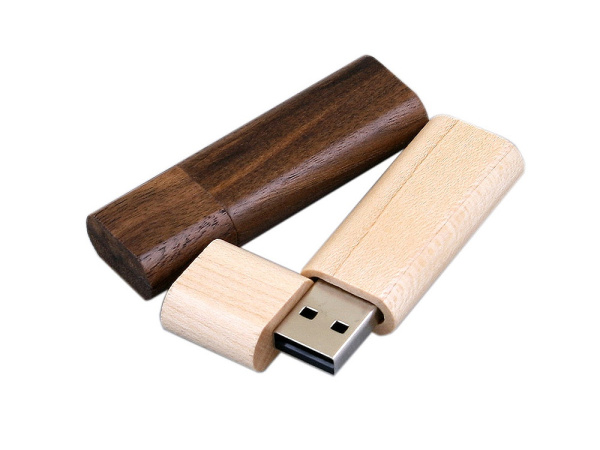 USB 2.0- флешка на 32 Гб эргономичной прямоугольной формы с округленными краями (коричневый)