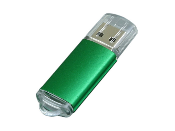 USB 2.0- флешка на 32 Гб с прозрачным колпачком (зеленый)