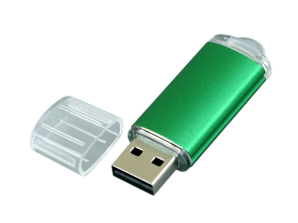 USB 2.0- флешка на 32 Гб с прозрачным колпачком (зеленый)