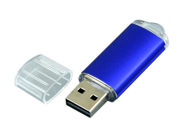 USB 2.0- флешка на 4 Гб с прозрачным колпачком (синий)