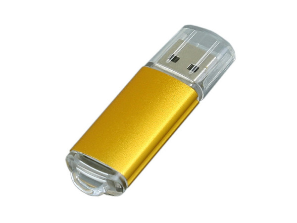 USB 2.0- флешка на 32 Гб с прозрачным колпачком (золотистый)