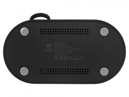 Складная зарядная станция с беспроводной зарядкой Flashport, 15 Вт