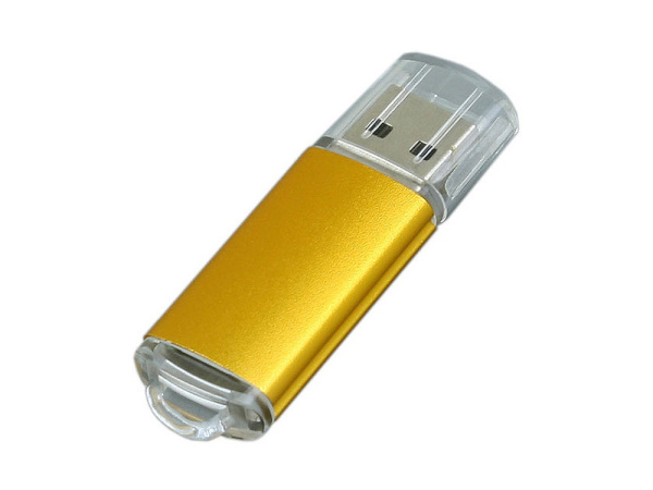 USB 2.0- флешка на 8 Гб с прозрачным колпачком (золотистый)