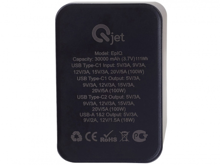 Внешний аккумулятор для ноутбуков EpIQ, 100 Вт, 30000 mAh
