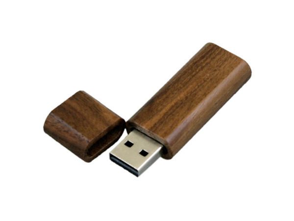 USB 2.0- флешка на 16 Гб эргономичной прямоугольной формы с округленными краями (коричневый)