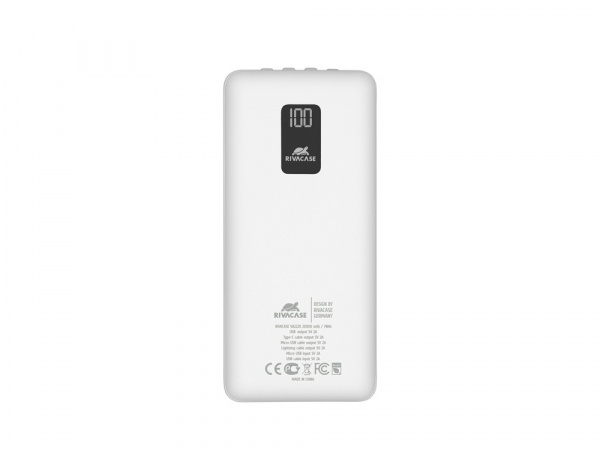 Внешний аккумулятор с дисплеем и встроенными кабелями VA2220, 20000 mAh