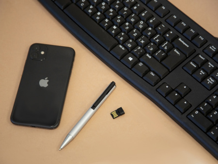 Ручка шариковая металлическая Jobs soft-touch с флеш-картой на 8 Гб