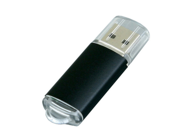 USB 2.0- флешка на 4 Гб с прозрачным колпачком (черный)